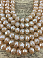 10mm Faceted Rondelle Golden Glass Bead | Fashion Jewellery Outlet | Fashion Jewellery Outlet