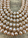 10mm Faceted Rondelle Golden Glass Bead | Fashion Jewellery Outlet | Fashion Jewellery Outlet