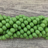 10mm Faceted Rondelle Olive Green Glass Bead| Fashion Jewellery Outlet | Fashion Jewellery Outlet