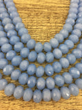 10mm Faceted Rondelle Opaque Blue Glass Bead| Fashion Jewellery Outlet | Fashion Jewellery Outlet