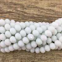 10mm Faceted Rondelle White Glass Bead | Fashion Jewellery Outlet | Fashion Jewellery Outlet