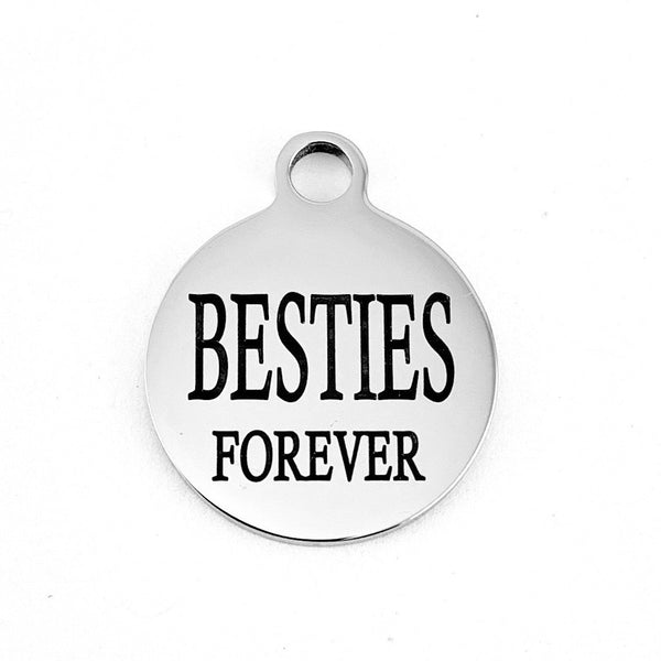 Besties Forever Engraved Charm, Round Charm | Fashion Jewellery Outlet | Fashion Jewellery Outlet