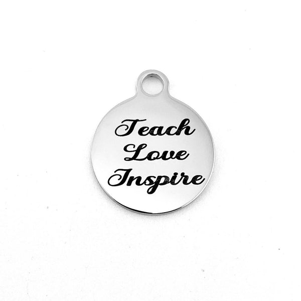 Teach Love Inspire Engraved Charm | Fashion Jewellery Outlet | Fashion Jewellery Outlet