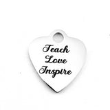 Teach Love Inspire Engraved Charm | Fashion Jewellery Outlet | Fashion Jewellery Outlet
