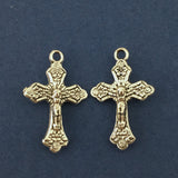 Alloy 2 Sided Crucifix Silver Cross Charm | Fashion Jewellery Outlet | Fashion Jewellery Outlet