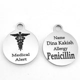 Medical Allergy Charm, Medical Alert Bracelet | Fashion Jewellery Outlet | Fashion Jewellery Outlet