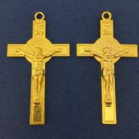 Alloy Gold Crucifix Big Cross Charm | Fashion Jewellery Outlet | Fashion Jewellery Outlet