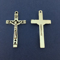 Alloy Silver Oxidized Crucifix Cross Charm | Fashion Jewellery Outlet | Fashion Jewellery Outlet