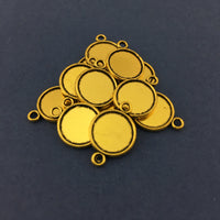 Gold Round Alloy Jewellery Connectors | Fashion Jewellery Outlet | Fashion Jewellery Outlet
