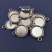 Silver Round Alloy Jewellery Connectors | Fashion Jewellery Outlet | Fashion Jewellery Outlet