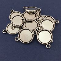 Silver Round Alloy Jewellery Connectors | Fashion Jewellery Outlet | Fashion Jewellery Outlet