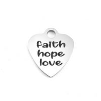 Faith Hope Love Laser Engraved Charm | Fashion Jewellery Outlet | Fashion Jewellery Outlet