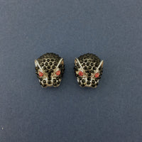 Alloy Silver Panther Head Beads | Fashion Jewellery Outlet | Fashion Jewellery Outlet