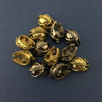 Alloy Gunmetal & Gold Warrior Helmet Beads | Fashion Jewellery Outlet | Fashion Jewellery Outlet
