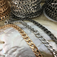 Silver Alloy Curb Flat Jewelry Chain | Fashion Jewellery Outlet | Fashion Jewellery Outlet