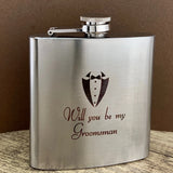 Groomsmen Gift, Engraved Whiskey Flask | Fashion Jewellery Outlet | Fashion Jewellery Outlet