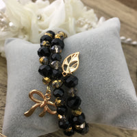 Black and Gold Memory Wire Bracelet | Fashion Jewellery Outlet | Fashion Jewellery Outlet