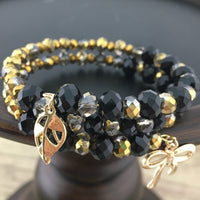 Black and Gold Memory Wire Bracelet | Fashion Jewellery Outlet | Fashion Jewellery Outlet