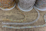 2 Row Silver Rhinestone Chain, Clear Stones | Fashion Jewellery Outlet | Fashion Jewellery Outlet