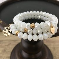 White and Gold Memory Wire Bracelet | Fashion Jewellery Outlet | Fashion Jewellery Outlet