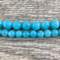 6mm Milky Blue Jade Bead | Fashion Jewellery Outlet | Fashion Jewellery Outlet