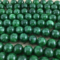 8mm Milky Dark Green Jade Bead | Fashion Jewellery Outlet | Fashion Jewellery Outlet