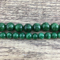 8mm Milky Dark Green Jade Bead | Fashion Jewellery Outlet | Fashion Jewellery Outlet