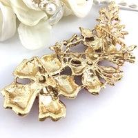 Gold with Red Rhinestones Brooch Pin | Fashion Jewellery Outlet | Fashion Jewellery Outlet