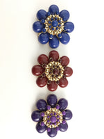 Flower Shape Blue Brooch Pin | Fashion Jewellery Outlet | Fashion Jewellery Outlet