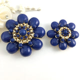 Flower Shape Blue Brooch Pin | Fashion Jewellery Outlet | Fashion Jewellery Outlet