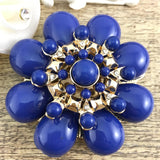 Flower Shape Blue Brooch Pin | Fashion Jewellery Outlet | Fashion Jewellery Outlet