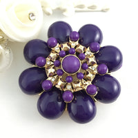 Flower Shape Purple Brooch Pin | Fashion Jewellery Outlet | Fashion Jewellery Outlet