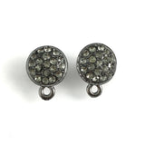 Gunmetal Earring Post with Black Stones | Fashion Jewellery Outlet | Fashion Jewellery Outlet