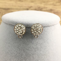 Rhodium Earring Post with Clear Stones | Fashion Jewellery Outlet | Fashion Jewellery Outlet