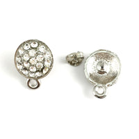 Rhodium Earring Post with Clear Stones | Fashion Jewellery Outlet | Fashion Jewellery Outlet