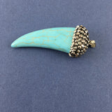 Blue Howlite Horn Pendant | Fashion Jewellery Outlet | Fashion Jewellery Outlet