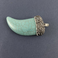 Big Blue Howlite Horn Pendant | Fashion Jewellery Outlet | Fashion Jewellery Outlet