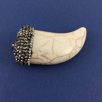 Big White Howlite Horn Pendant | Fashion Jewellery Outlet | Fashion Jewellery Outlet