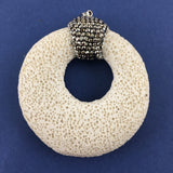 White Lava Pendant with Pave Stones | Fashion Jewellery Outlet | Fashion Jewellery Outlet