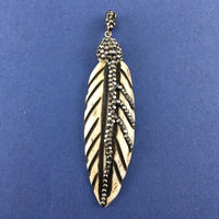 Bone Color Leaf Shape Pave Pendant | Fashion Jewellery Outlet | Fashion Jewellery Outlet