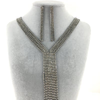 6 Row Gunmetal Rhinestone Necklace | Fashion Jewellery Outlet | Fashion Jewellery Outlet