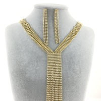 6 Row Gold Rhinestone Necklace | Fashion Jewellery Outlet | Fashion Jewellery Outlet