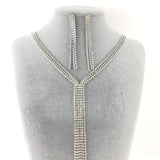 3 Row Silver Rhinestone Necklace | Fashion Jewellery Outlet | Fashion Jewellery Outlet