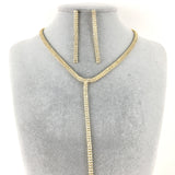 2 Row Gold Rhinestone Necklace | Fashion Jewellery Outlet | Fashion Jewellery Outlet