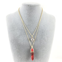 Boho Style Chain Choker Red Bullet Necklace | Fashion Jewellery Outlet | Fashion Jewellery Outlet