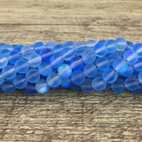 8mm Frosted Aqua Blue Mystic Aura Beads | Fashion Jewellery Outlet | Fashion Jewellery Outlet