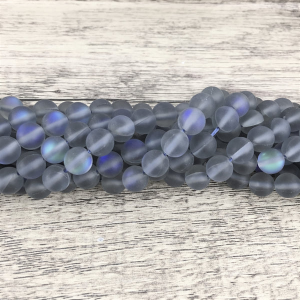10mm Matte Grey Mystic Aura Bead Fashion Jewellery Outlet