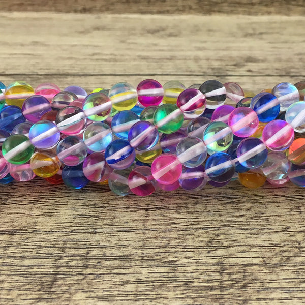 6mm Multicolor Mystic Aura Beads | Fashion Jewellery Outlet | Fashion Jewellery Outlet