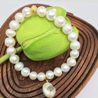 Fresh Water Pearl Evil Eye Bracelet | Fashion Jewellery Outlet | Fashion Jewellery Outlet