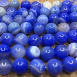 8mm Blue & White Agate Beads | Fashion Jewellery Outlet | Fashion Jewellery Outlet